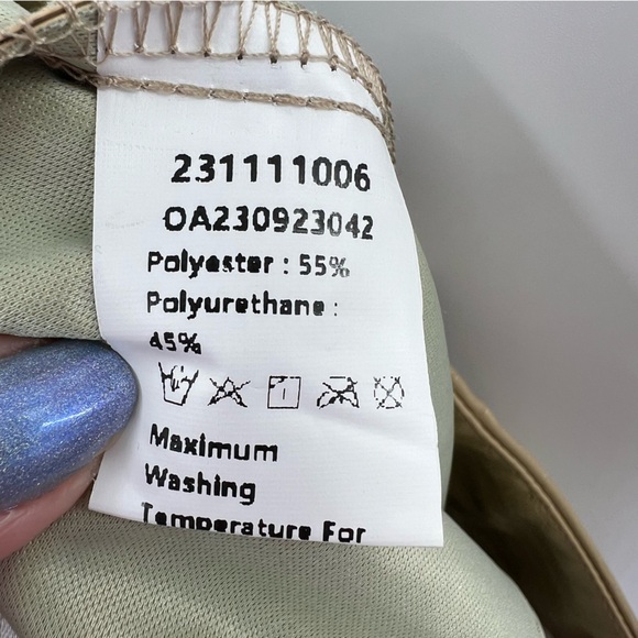 Commense NWT Faux Croc Leather Mini Skirt in Khaki size XS - Picture 6 of 6